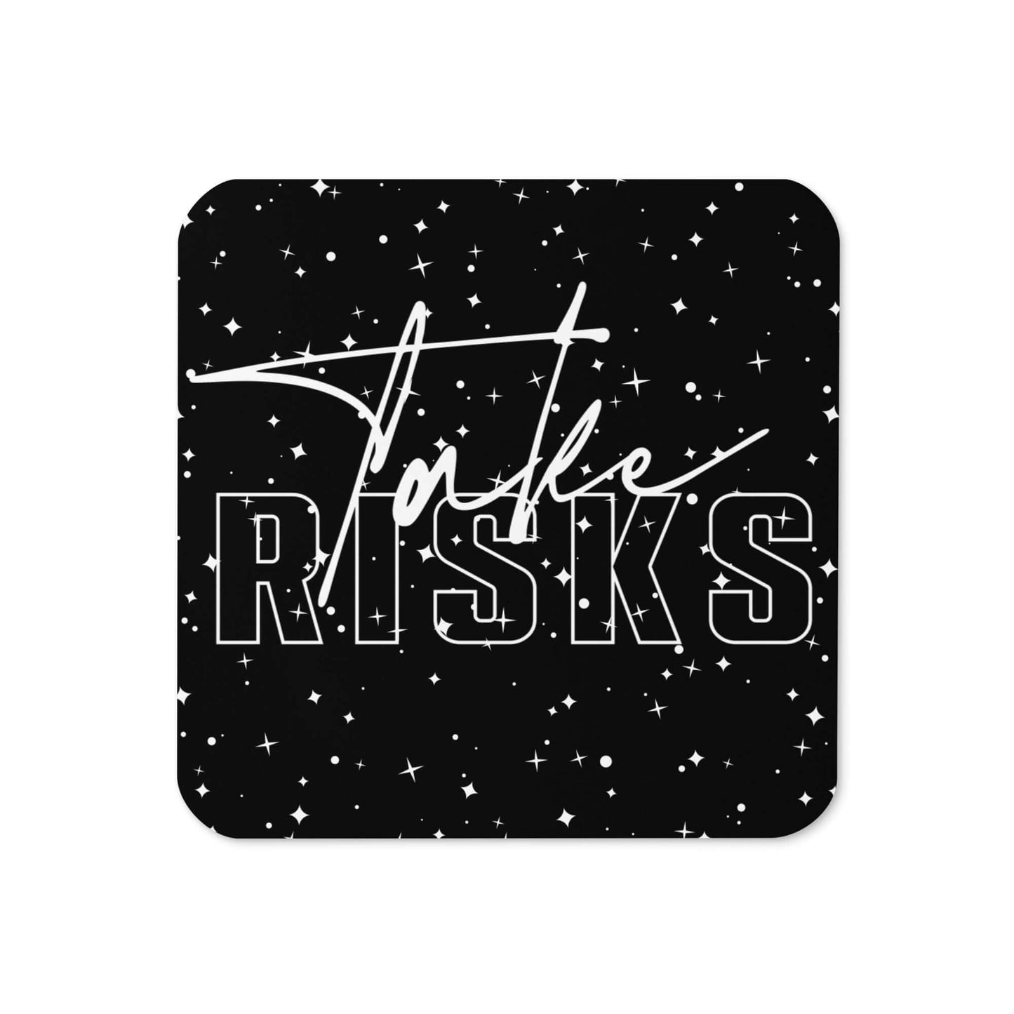 Take Risks Cork-Back Coaster