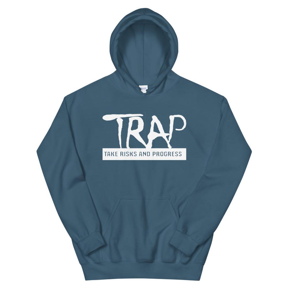 TRAP Hoodie (White) - Take Risks and Progress