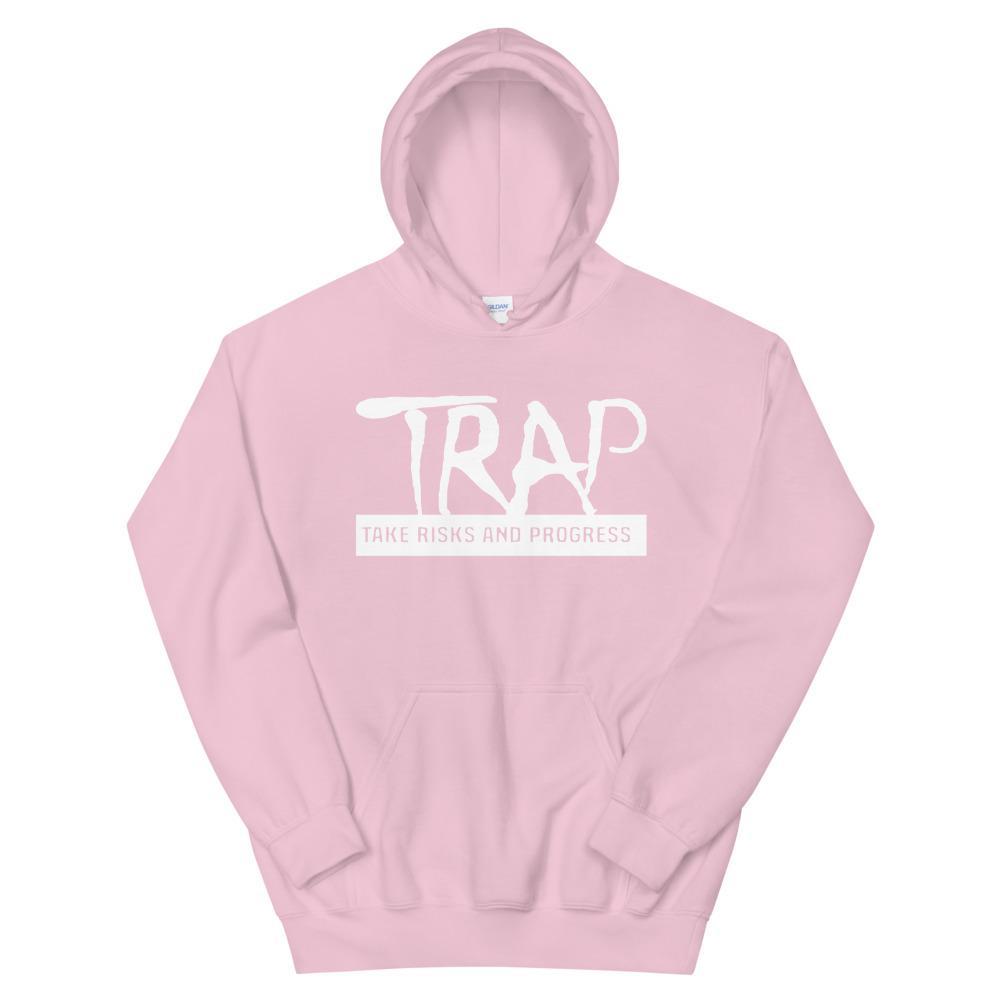 TRAP Hoodie (White) - Take Risks and Progress