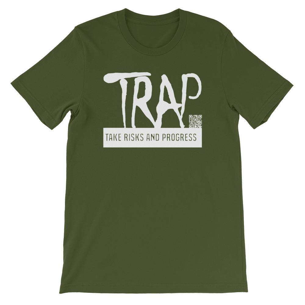 Take Risks And Progress Logo Tee (White)
