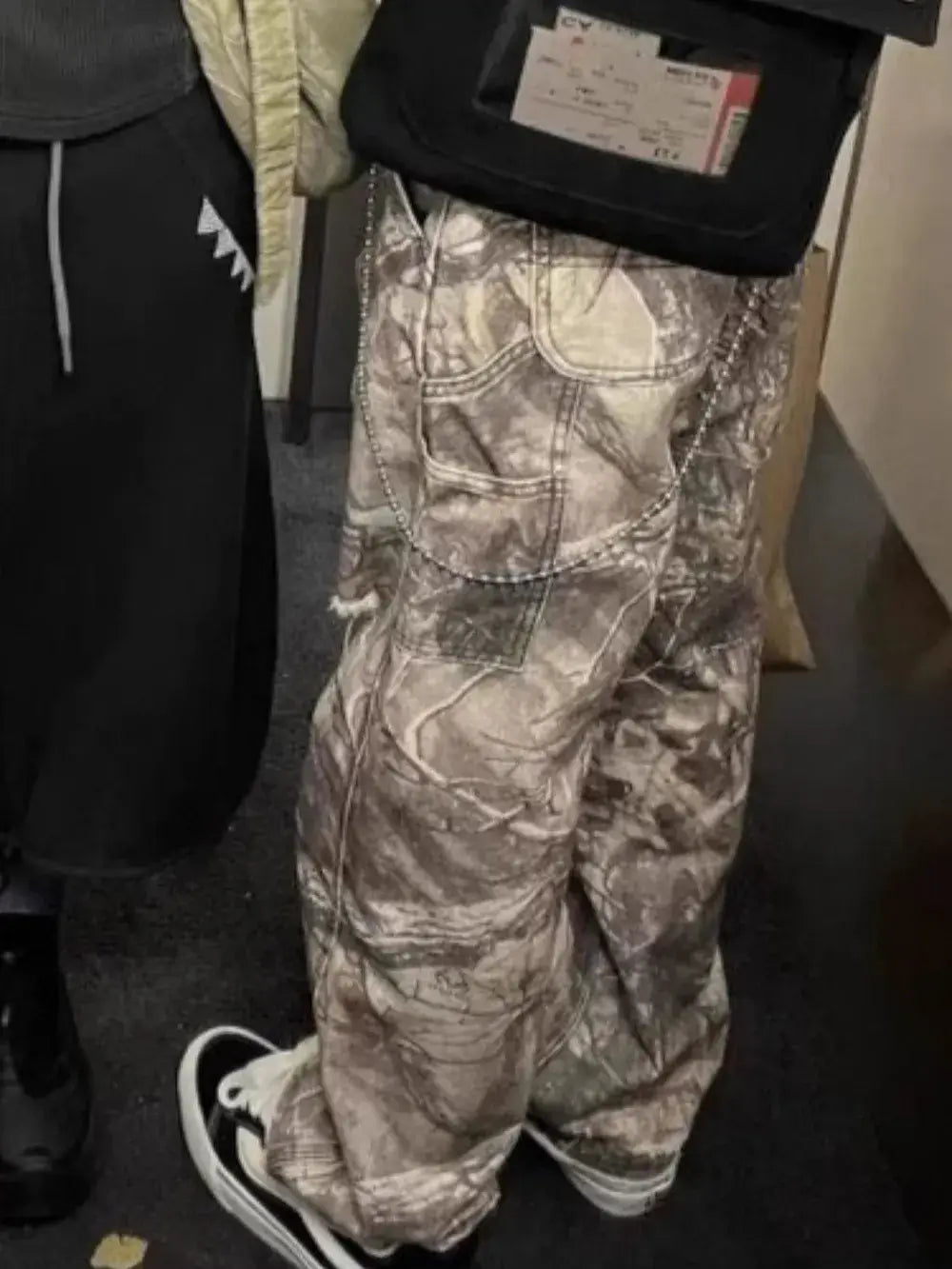 Men's Twig Camouflage Distressed Jeans featuring a clean, structured fit and no stretch material.
