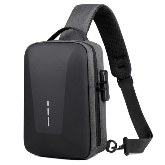 Sleek Anti-theft Travel Crossbody Bag with built-in lock and USB charging port
