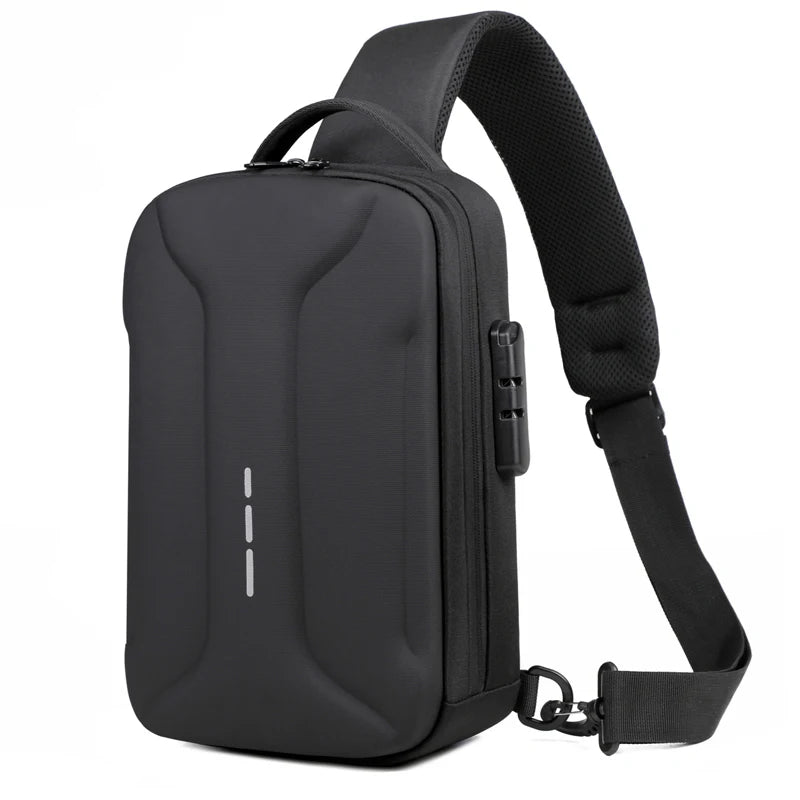 Anti-Theft Combination Lock Crossbody Bag with USB Charging Port for Business and Travel