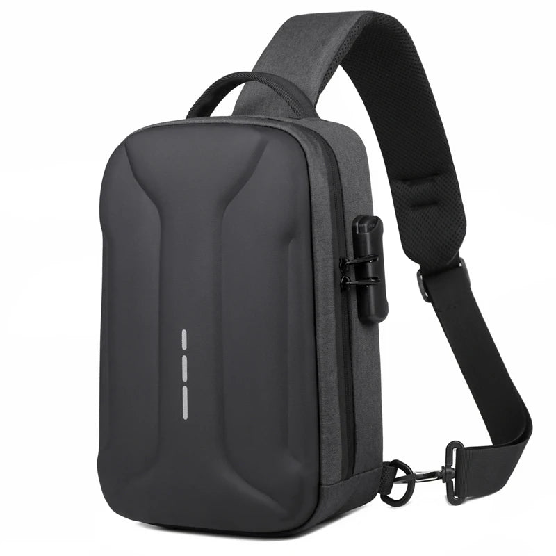 Anti-Theft Combination Lock Crossbody Bag with USB Charging Port for Business and Travel