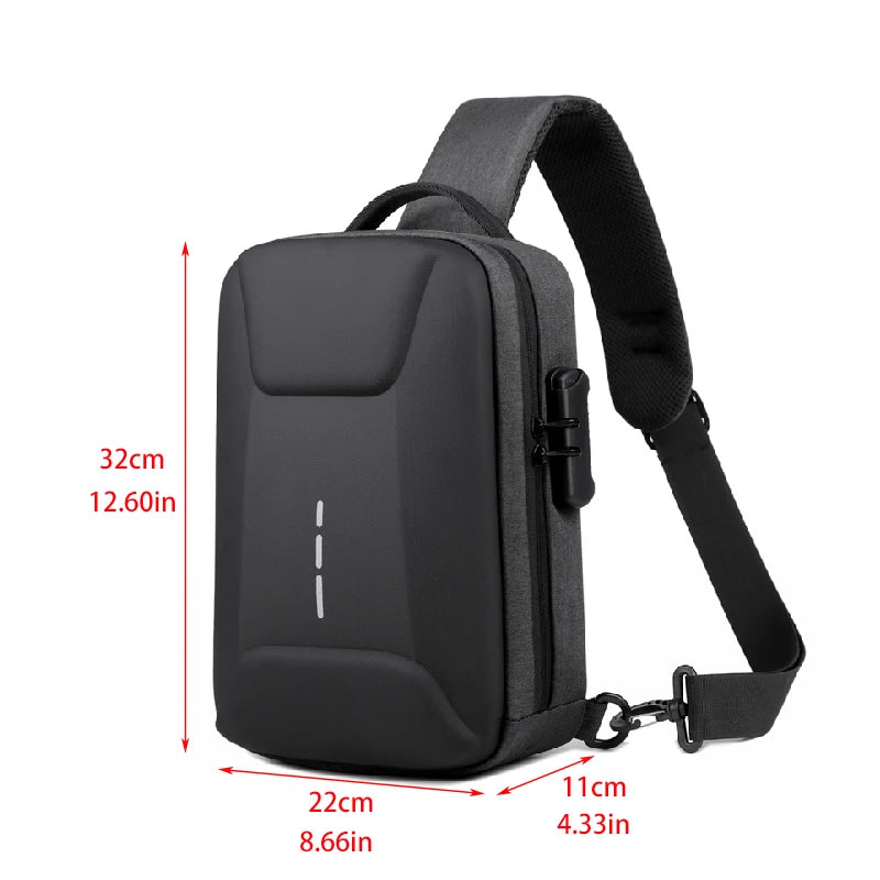 Anti-Theft Combination Lock Crossbody Bag with USB Charging Port for Business and Travel