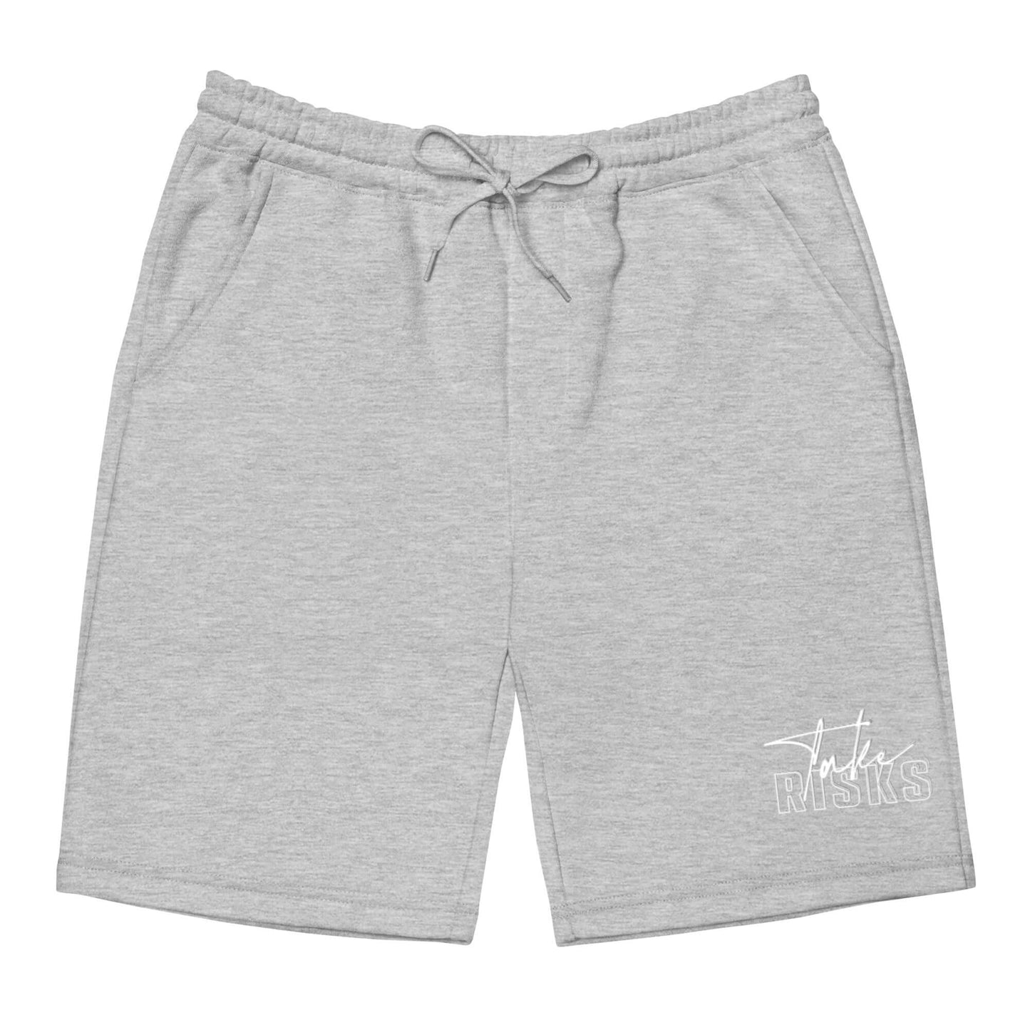 Take Risks Box Logo (White) – Unisex Fleece Shorts