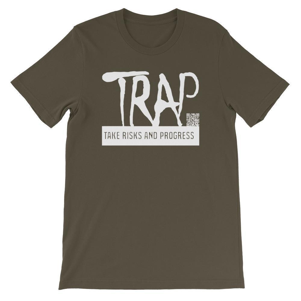 Take Risks And Progress Logo Tee (White)