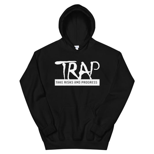 TRAP Hoodie (White) - Take Risks and Progress