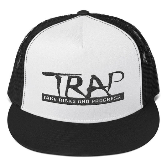 Take Risks and Progress Clothing & Apparel Black/ White/ Black Take RIsks And Progress TRAP Trucker Cap