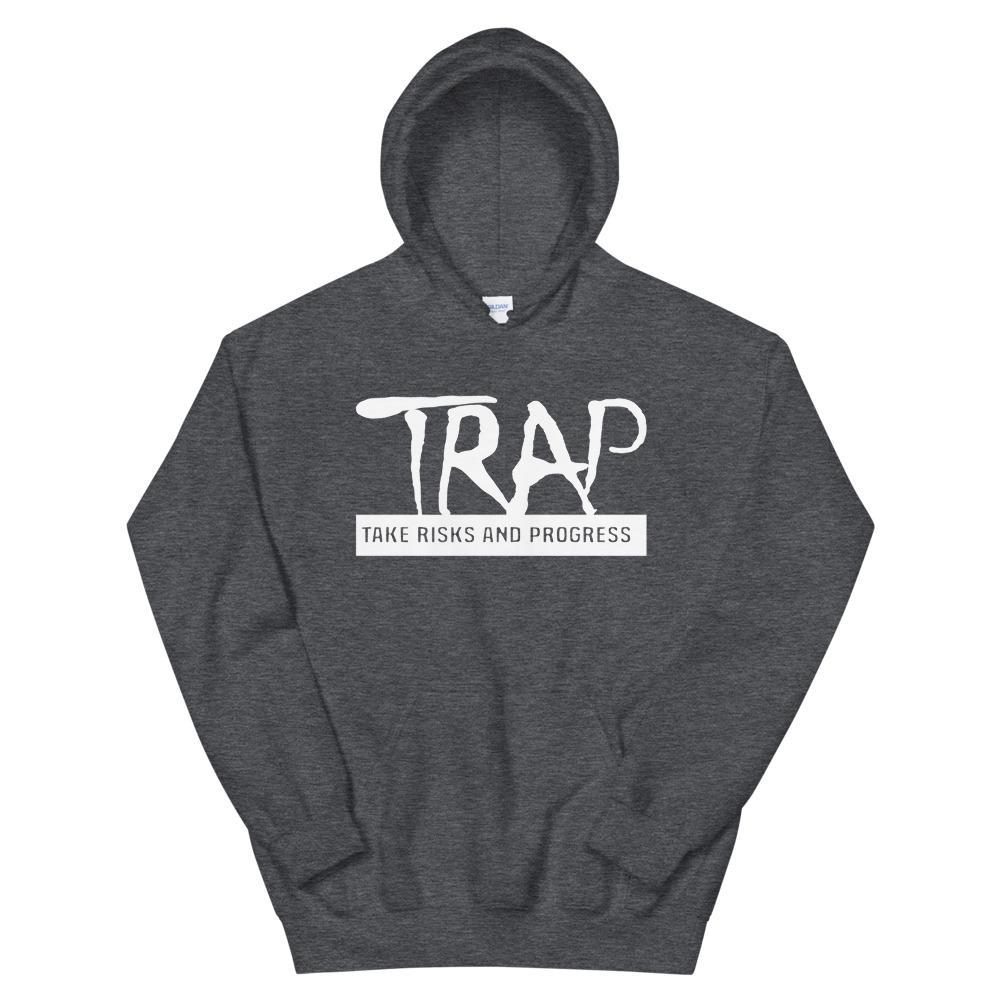 TRAP Hoodie (White) - Take Risks and Progress