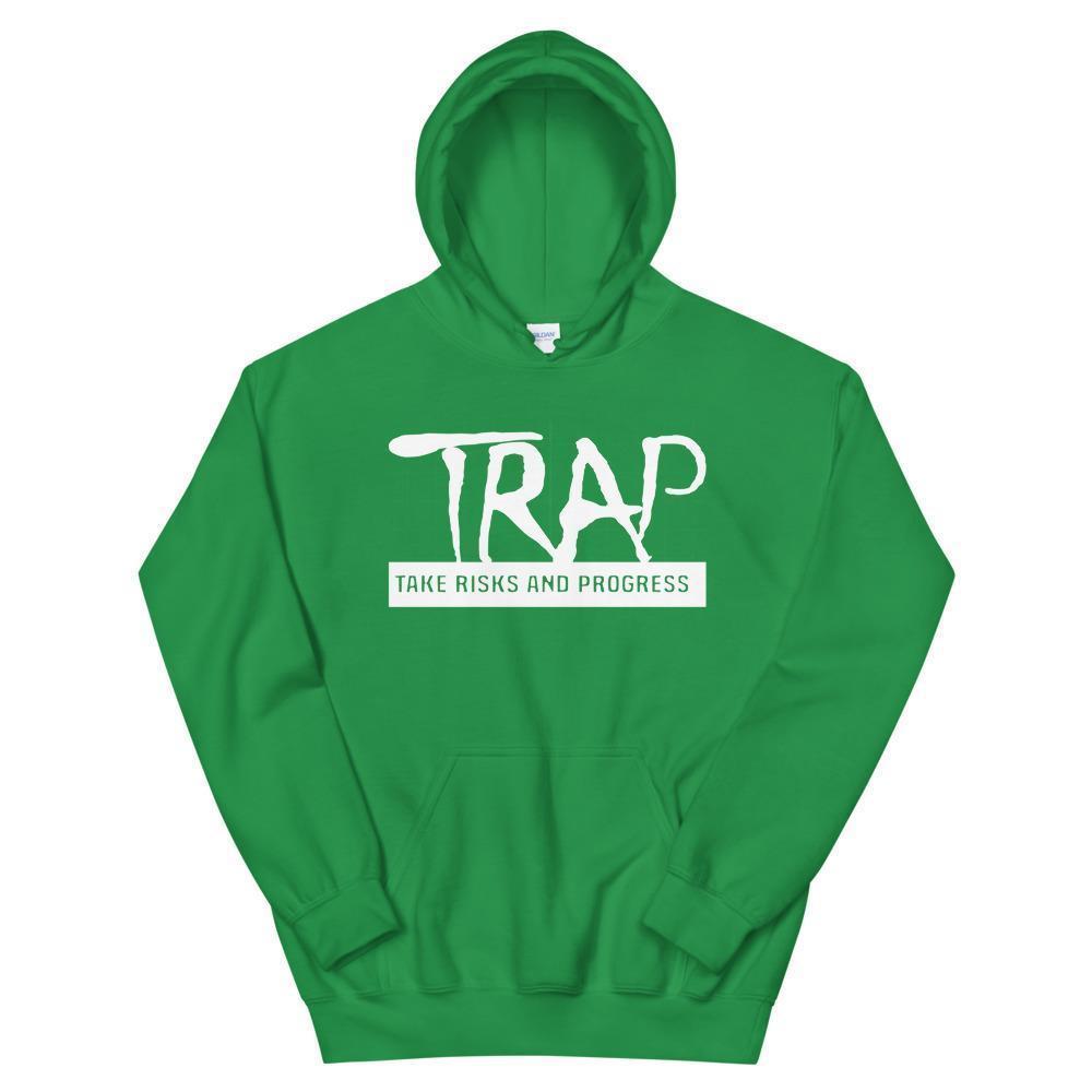 TRAP Hoodie (White) - Take Risks and Progress