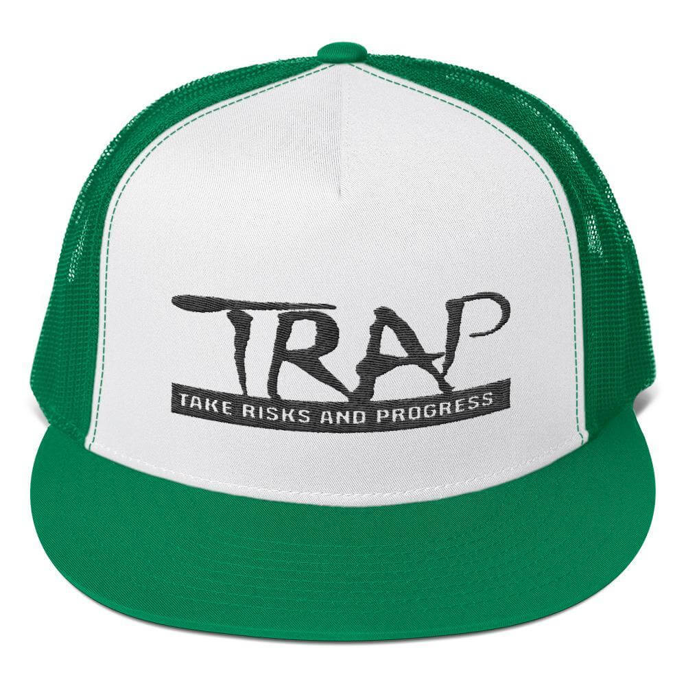 Take Risks and Progress Clothing & Apparel Kelly/ White/ Kelly Take RIsks And Progress TRAP Trucker Cap
