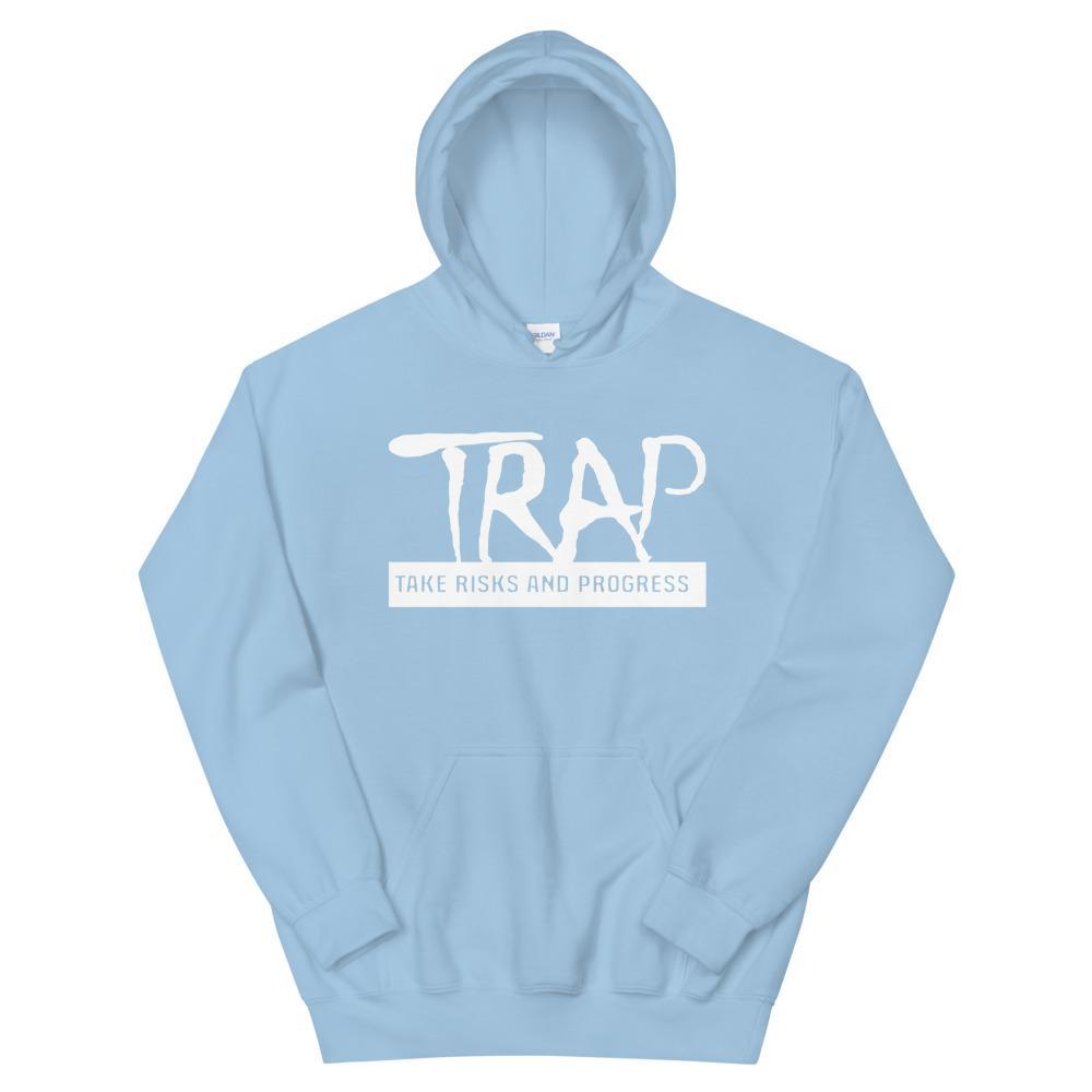 TRAP Hoodie (White) - Take Risks and Progress