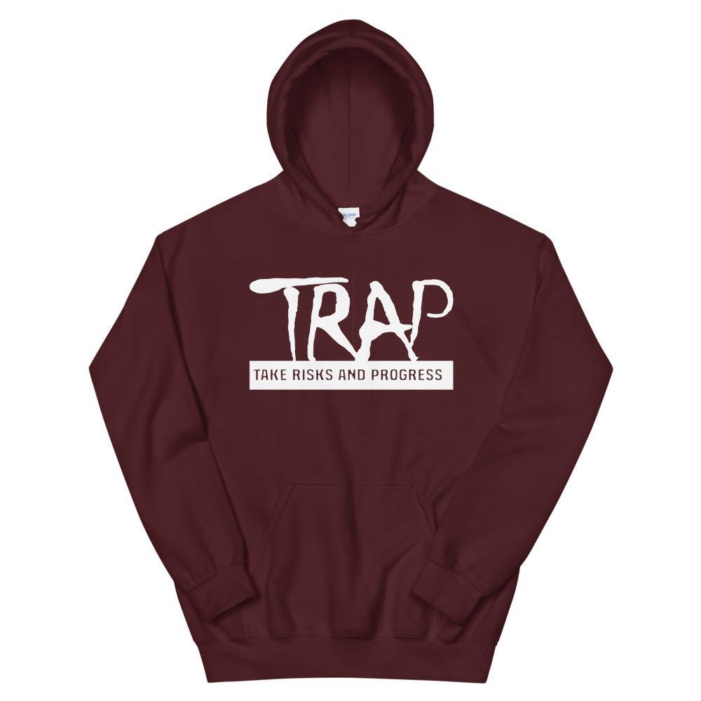 TRAP Hoodie (White) - Take Risks and Progress
