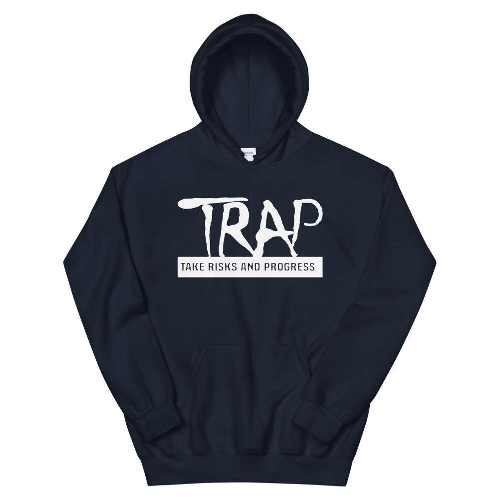 TRAP Hoodie (White) - Take Risks and Progress