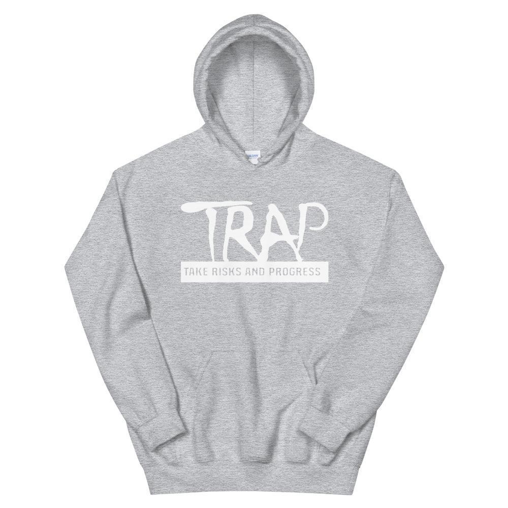 TRAP Hoodie (White) - Take Risks and Progress
